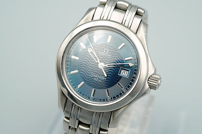 *N MINT* Vintage OMEGA Seamaster 2571.81 Cal.1424 Qz Blue 28mm Women Watch