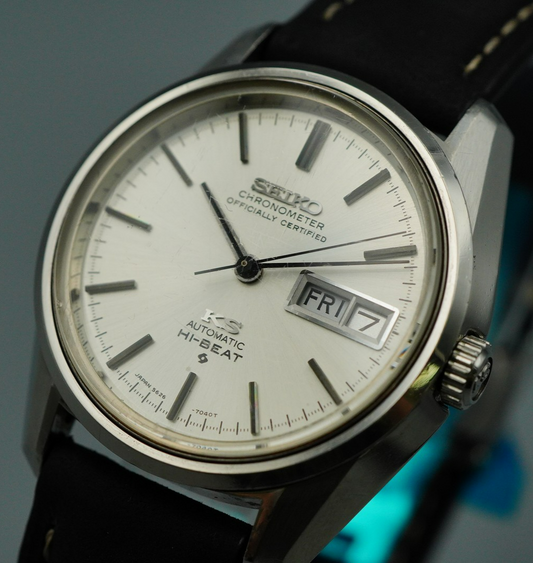 *MINT* Vintage SEIKO KS 5626-7041 Automatic Silver Dial Round 35 mm Mens Watch