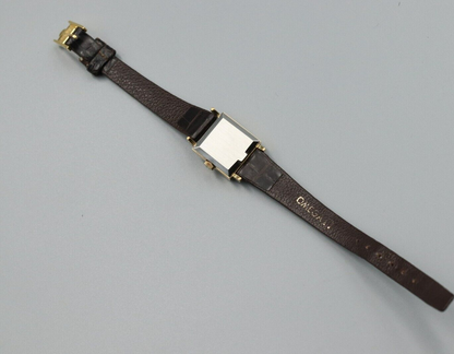 *Exc+5* Vintage OMEGA Geneve Cal.1070 Hand Winding Gold Dial Square Women Watch