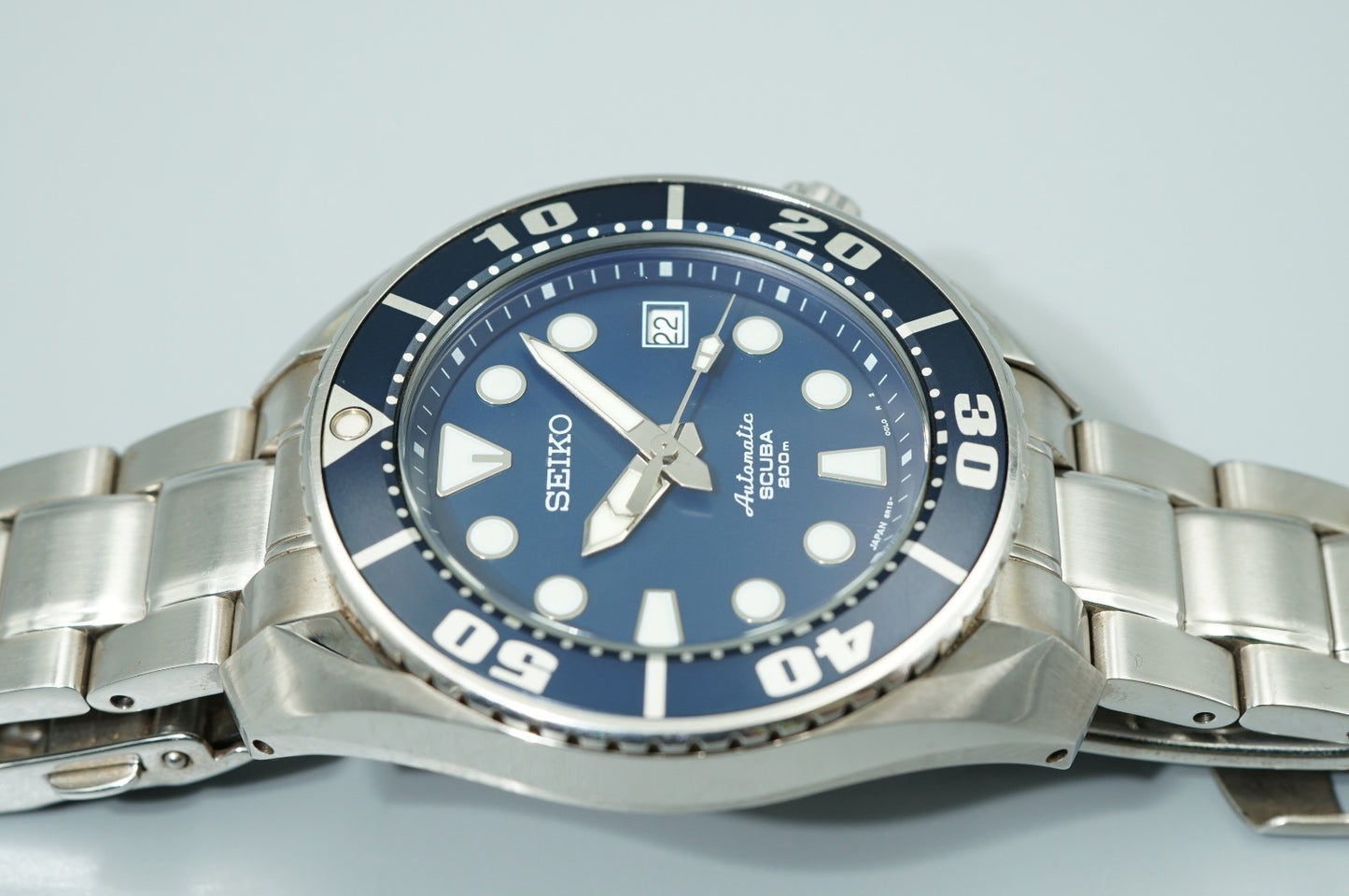 *NEAR MINT*  SEIKO  SCUBA 6R15-00G0 Automatic Blue Dial Round 45mm Mens Watch