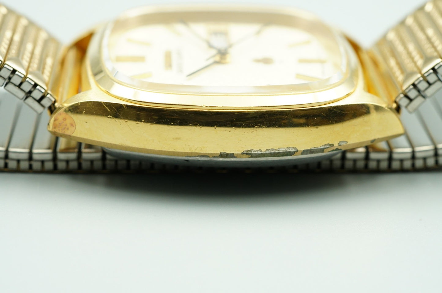 *Exc+5* Vintage 1977 SEIKO Grand Qz48 43-5100 Qz Gold Square 34mm Mens Watch