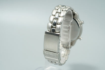 N MINT Vintage 1991 SEIKO PRESAGE  6M13-7000 Quartz Silver Round 38mm Mens Watch