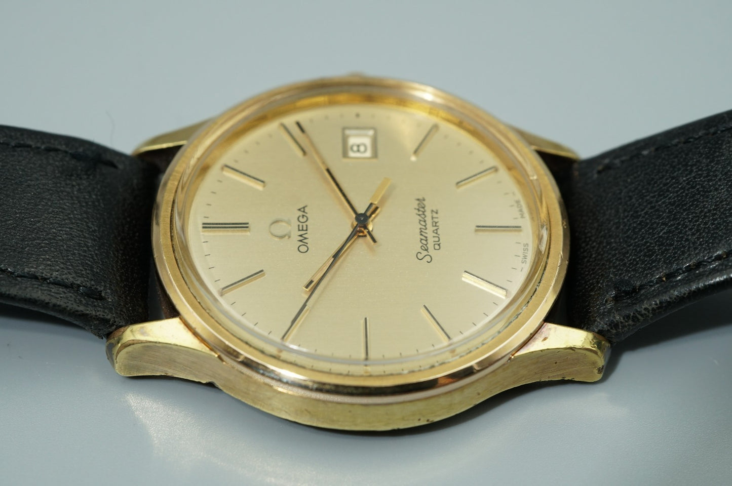 *Exc+5* Vintage 1976 OMEGA Seamaster Cal.1342 Quartz Gold Round 36mm Mens Watch