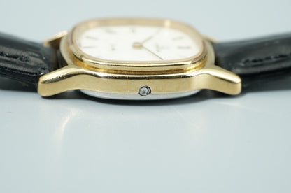 *Exc+4* Vintage OMEGA De Ville Cal.1387 Qz White Square 21mm Women,Ladies Watch