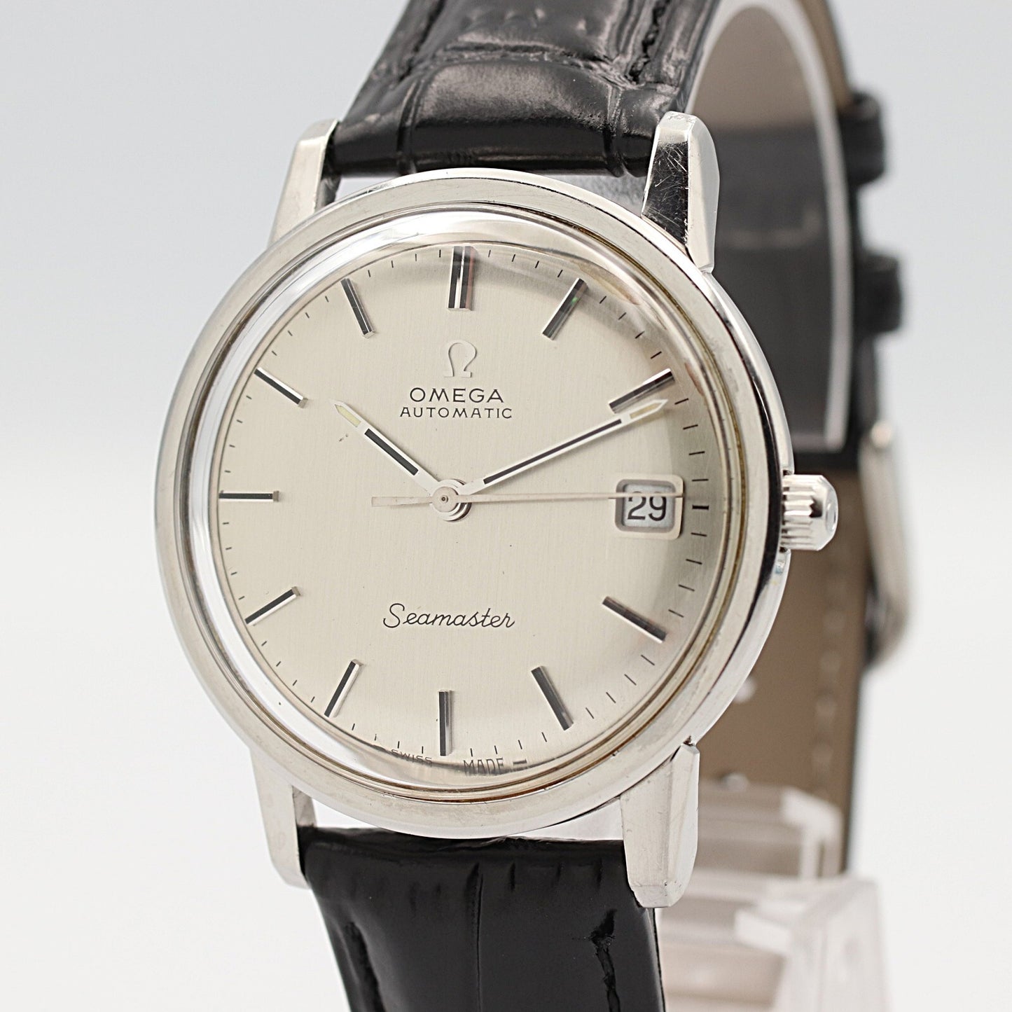 N MINT Vintage 1967 OMEGA Seamaster Cal.565 Automa Silver Round 34mm Mens Watch