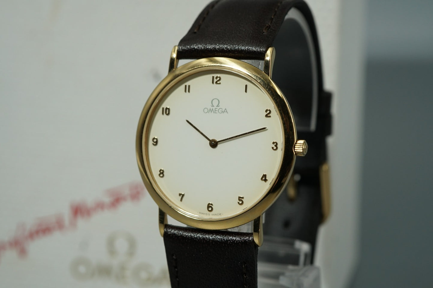 *N MINT* Vintage 1986 OMEGA De Ville Cal.1378 Quartz White Dial 32mm Mens Watch