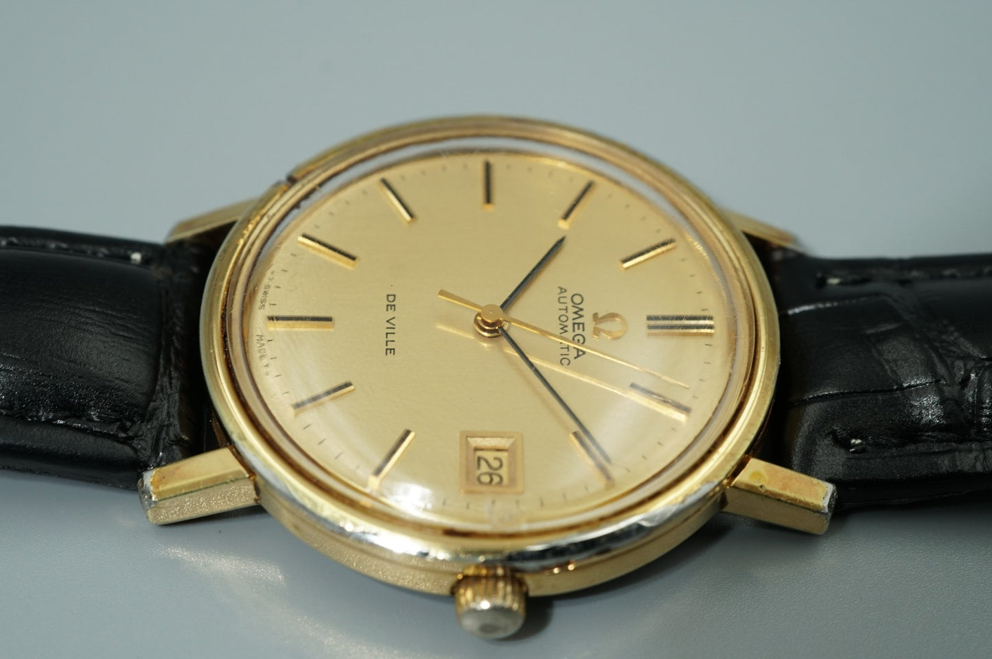 *Exc+4* Vintage 1970s OMEGA De Ville TOOL 106 Automatic Gold 35mm Mens Watch