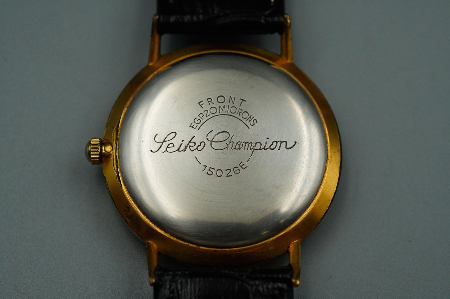 *Exc+5* Vintage SEIKO 15026E Hand Winding Silver Dial Round 35mm Mens Watch