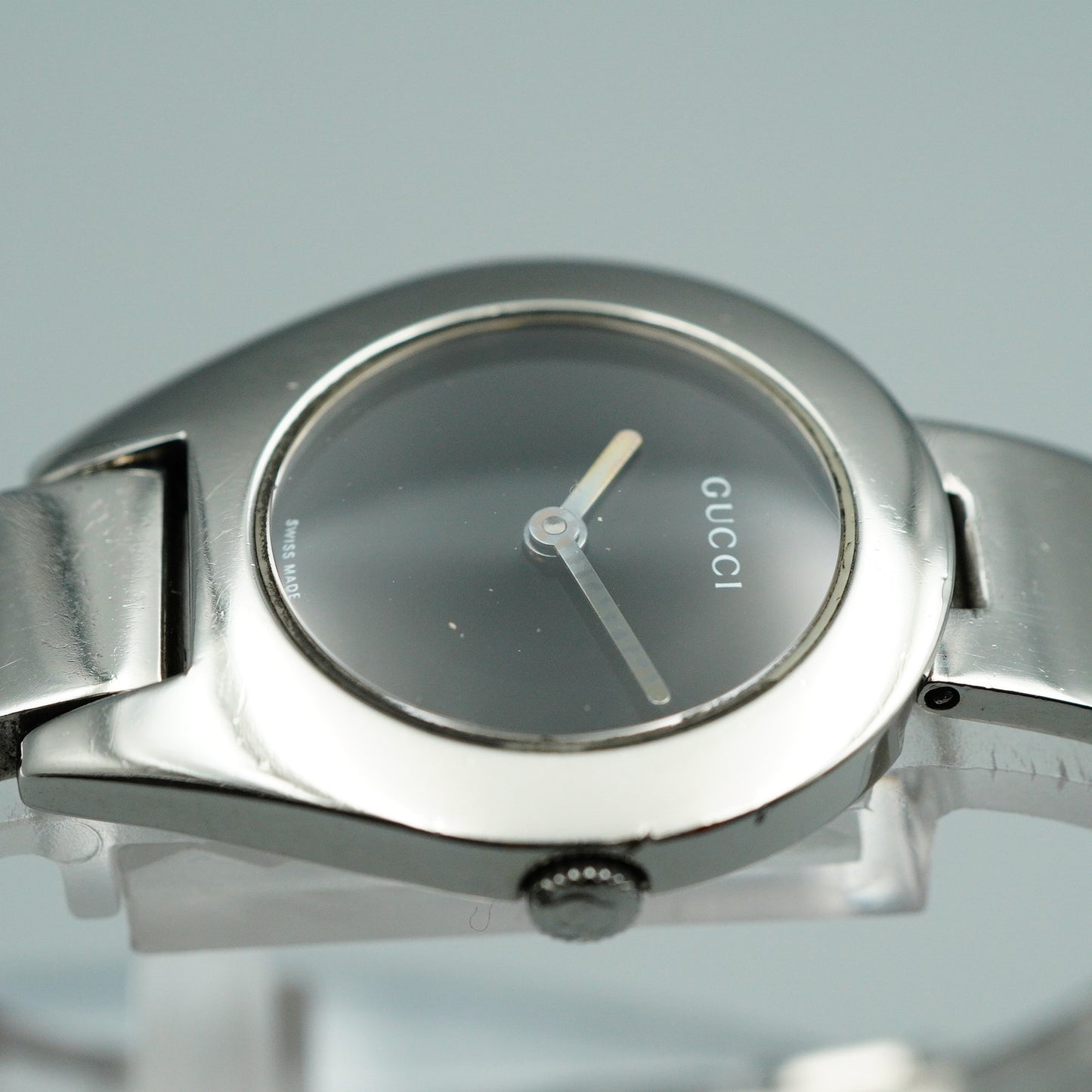 *Exc+5* GUCCI 6700L Quartz Black Dial Round 26mm Women,Ladies Watch