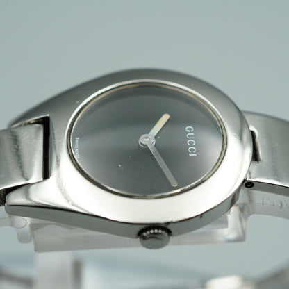 *Exc+5* GUCCI 6700L Quartz Black Dial Round 26mm Women,Ladies Watch