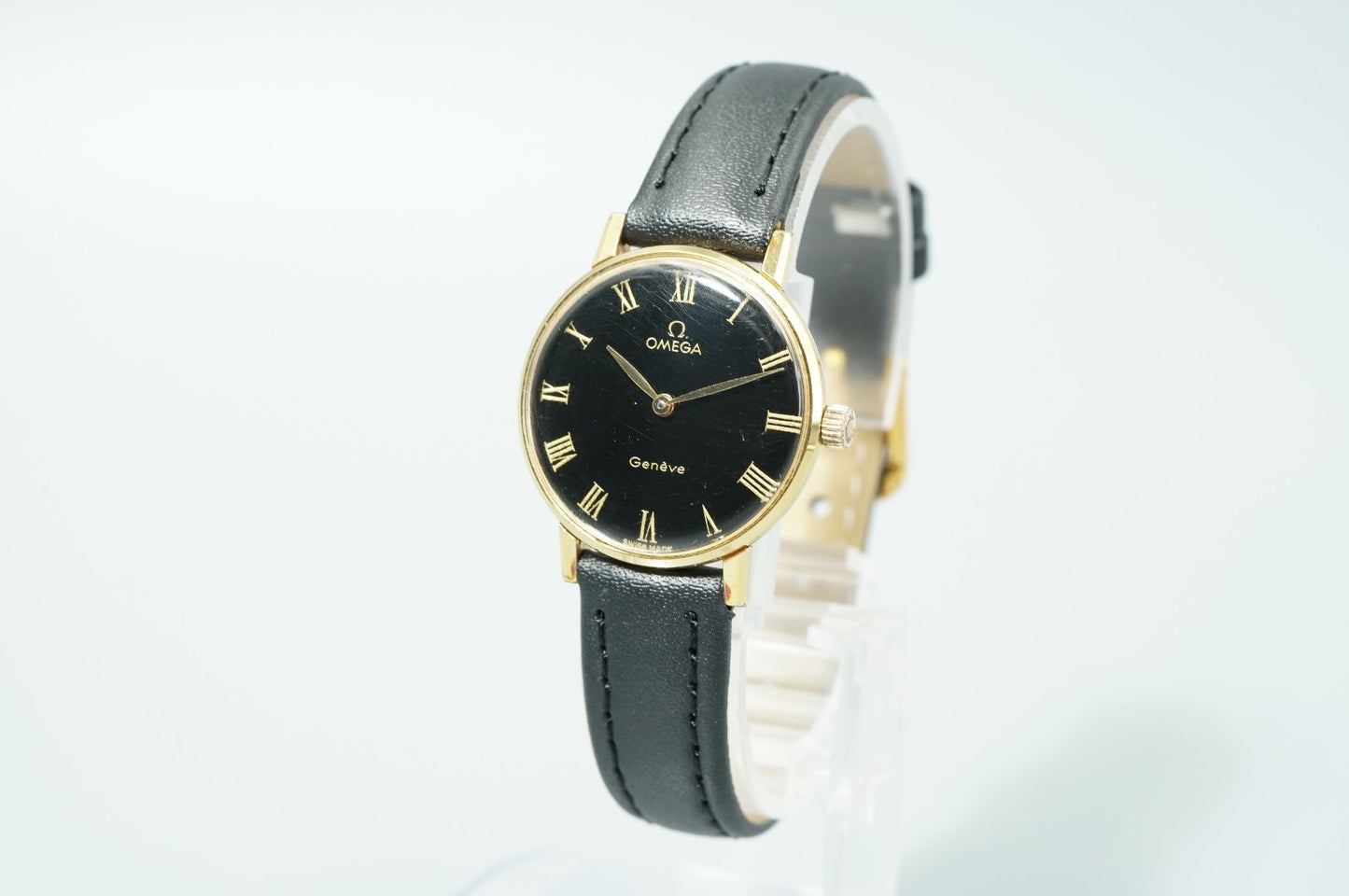 *NEAR MINT* Vintage 1975 OMEGA Geneve Cal.625 Hand Wind Black 25mm Women Watch