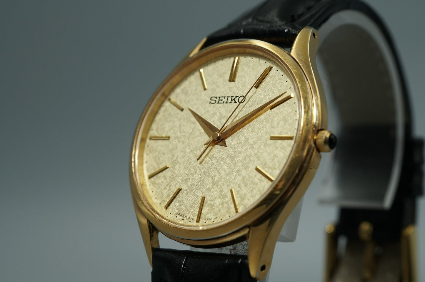 *Exc+5* SEIKO Dolce 8J41-0AJ0 Quartz Gold Dial Round 33mm Women Watch
