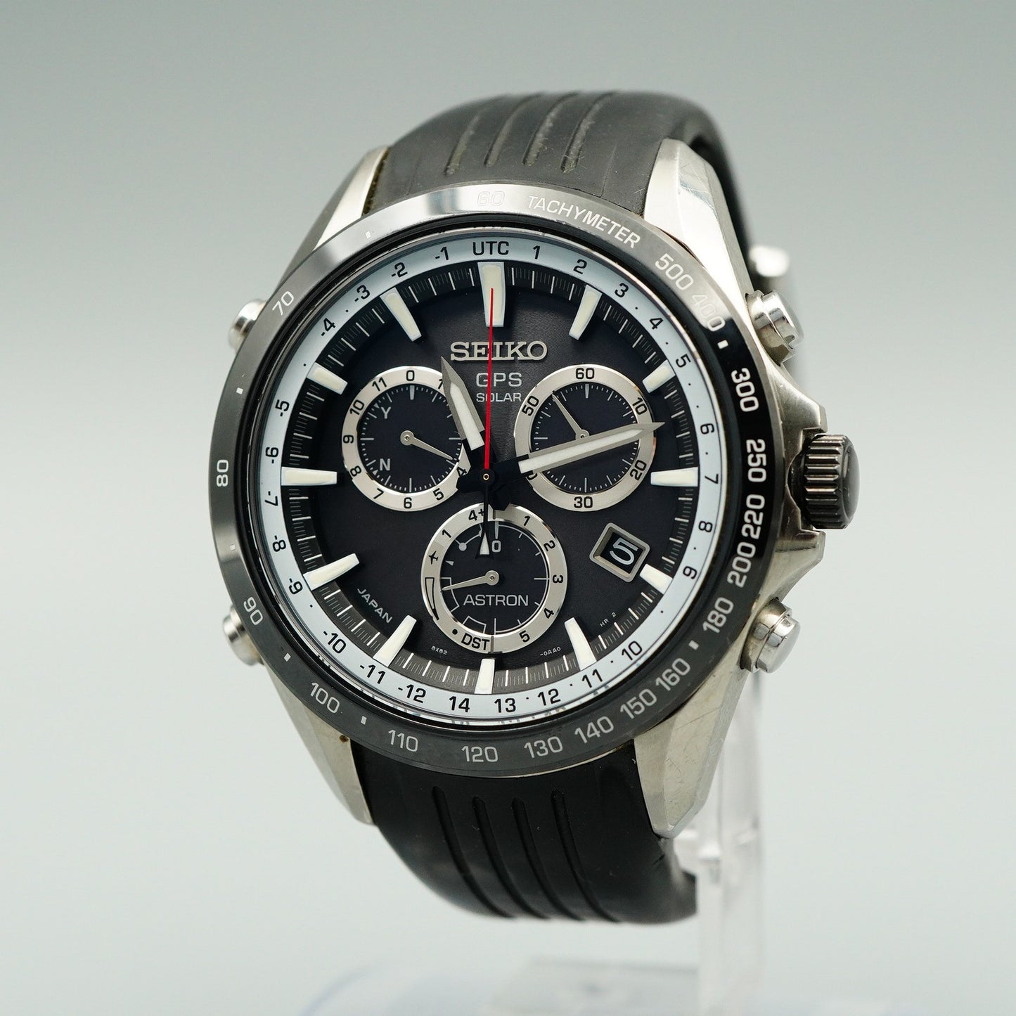 *Exc+5 in Box* SEIKO ASTRON  8X82-0AC0 Solar Black Dial Round 45 mm Mens Watch