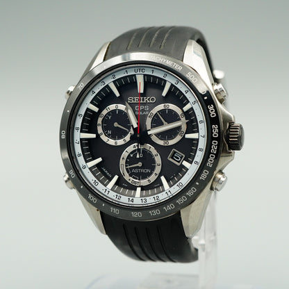 *Exc+5 in Box* SEIKO ASTRON  8X82-0AC0 Solar Black Dial Round 45 mm Mens Watch