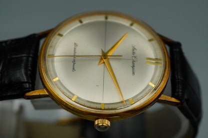 *Exc+5* Vintage SEIKO 15026E Hand Winding Silver Dial Round 35mm Mens Watch