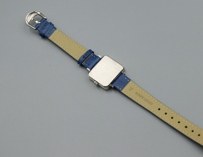 *NEAR MINT* Vintage OMEGA De Ville Hand Winding Blue Dial Square Mens Watch