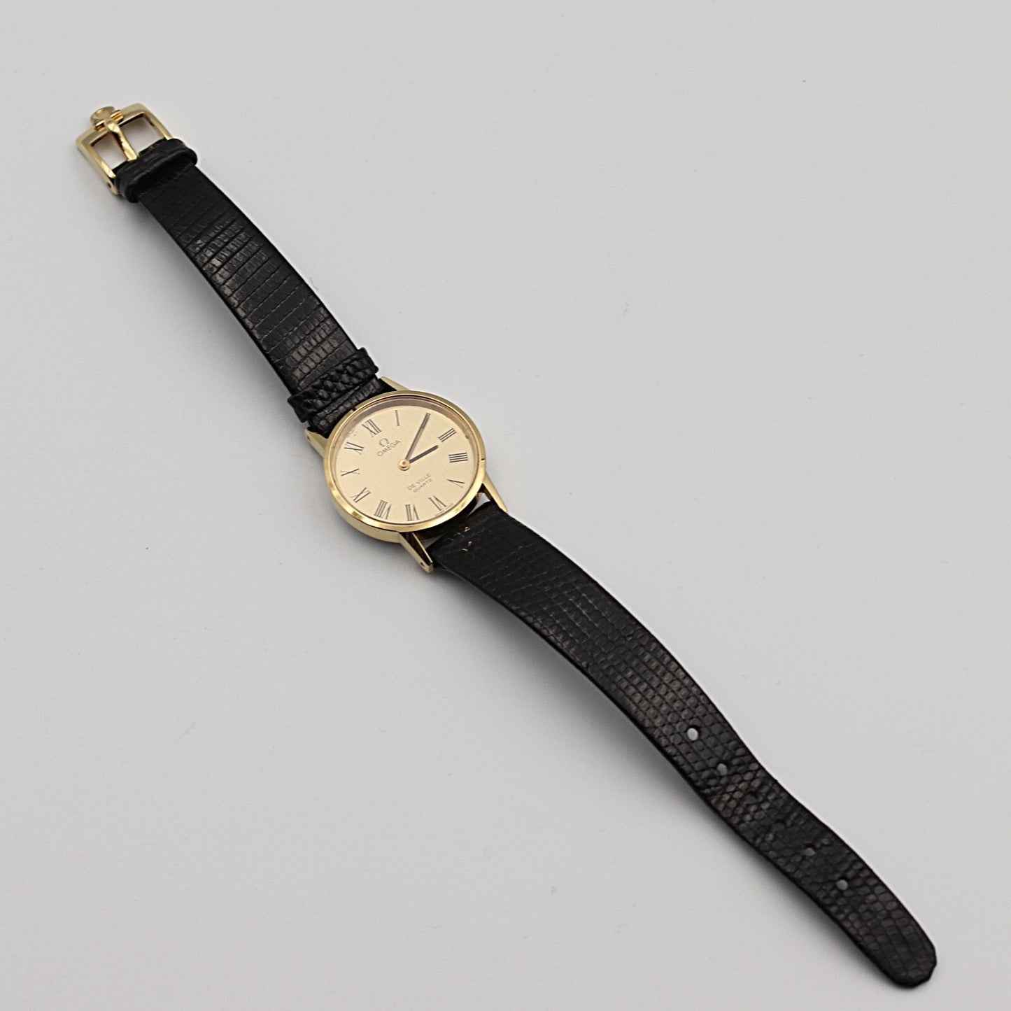*NEAR MINT* Vintage 1980 OMEGA De Ville Qz Gold Round 24mm Women,Ladies Watch