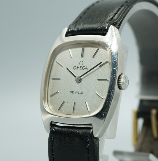 N MINT Vintage 1970 OMEGA De Ville Cal.625 Hand Winding Silver 25mm Women Watch
