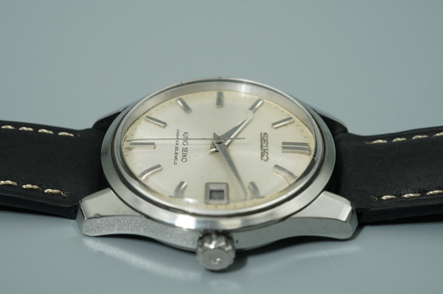 *N MINT* Vintage 1965 SEIKO KING 4402-8000 Automatic Silver 35mm Mens Watch