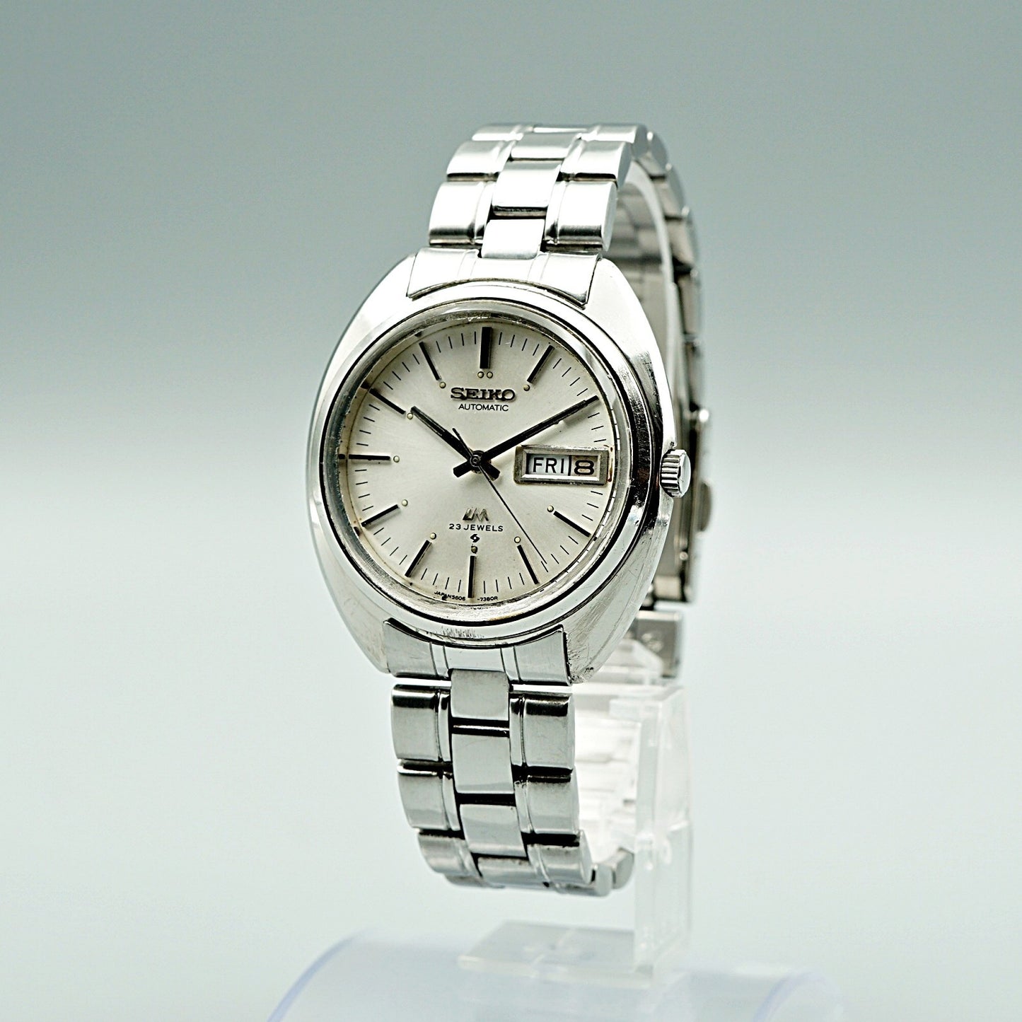 Exc+5 Vintage 1970s SEIKO Lord Matic 5606-7150 Auto White Round 36mm Mens Watch