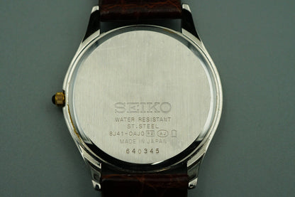 *NEAR MINT* SEIKO Dolce 8J41-0AJ0 Quartz White Dial Round 32mm Mens Watch