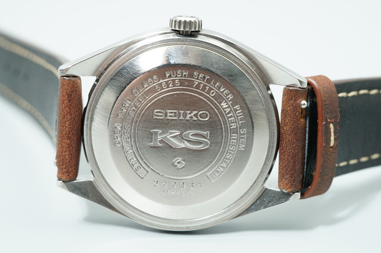 MINT Vintage 1970s SEIKO KS HI-BEAT 5625-7110 Auto Silver Round 36mm Mens Watch