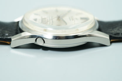 *N MINT* Vintage 1964 SEIKO WEEKDATER 6218-8970 AT Silver Round 37mm Mens Watch