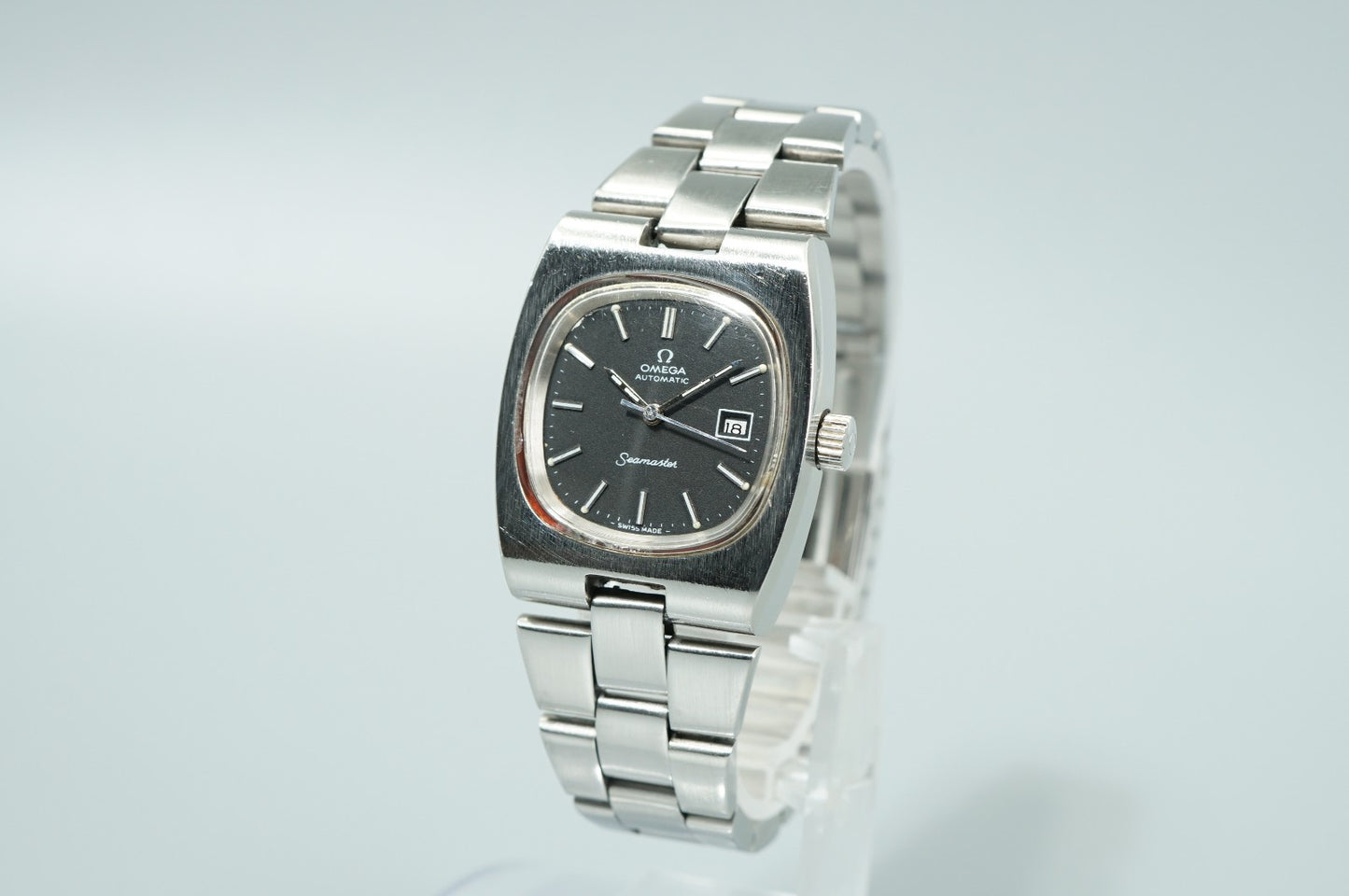 N MINT Vintage 1974 OMEGA Seamaster Cal.684 Automa Black Square 27mm Women Watch