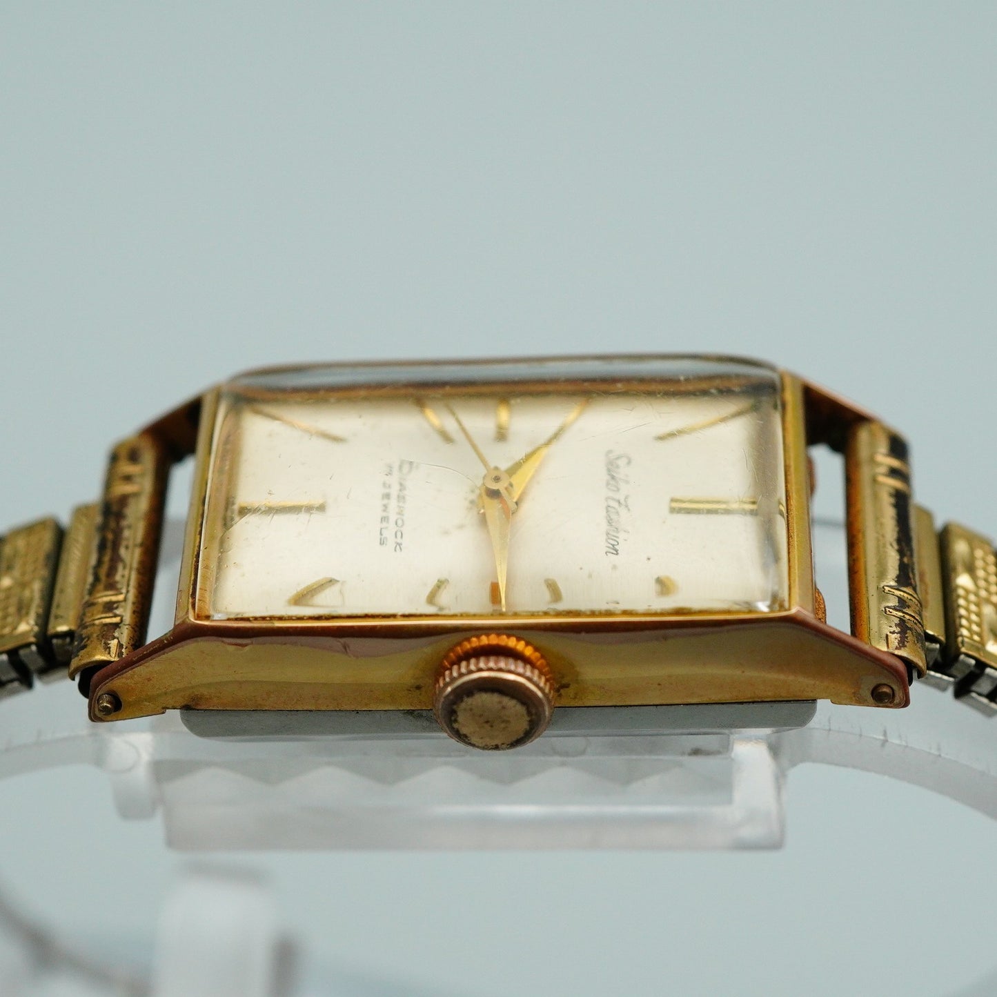 Exc+5 Vintage 1971 SEIKO DIASHOCK 5601 Hand Wind Gold 17 mm Women Watch