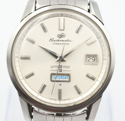 *NEAR MINT* Vintage SEIKO matic Weekdater J13080 Automatic White Dial Mens Watch