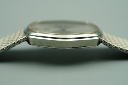 *N MINT* Vintage 1975 SEIKO CREDOR 5931-5231 Qz Silver Hexagon 30mm Mens Watch