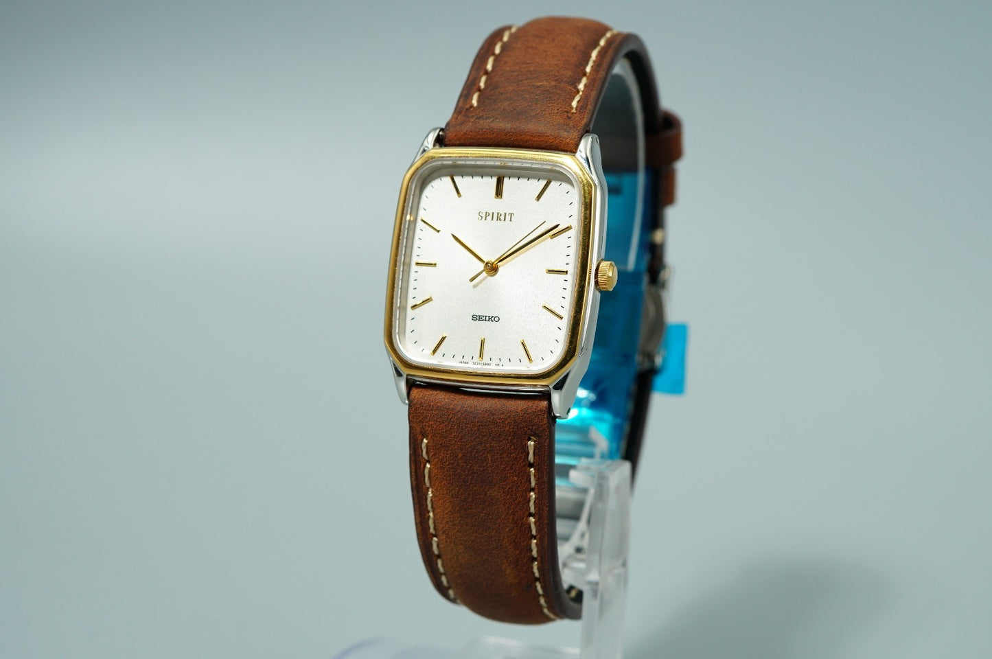 N MINT Vintage 1994 SEIKO SPIRIT 5E31-5B50 Qz White Rectangle 27mm Women Watch