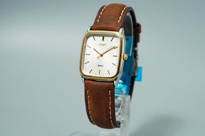 N MINT Vintage 1994 SEIKO SPIRIT 5E31-5B50 Qz White Rectangle 27mm Women Watch