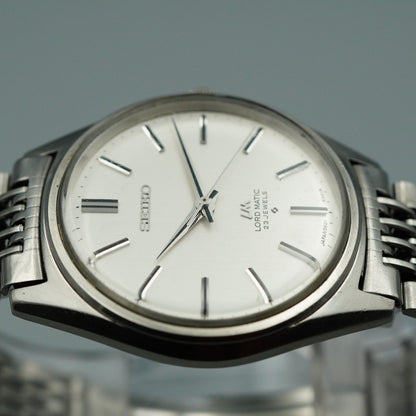 *N MINT* Vintage SEIKO LORD MATIC 5601-9000 Automatic Silver 36 mm Mens Watch