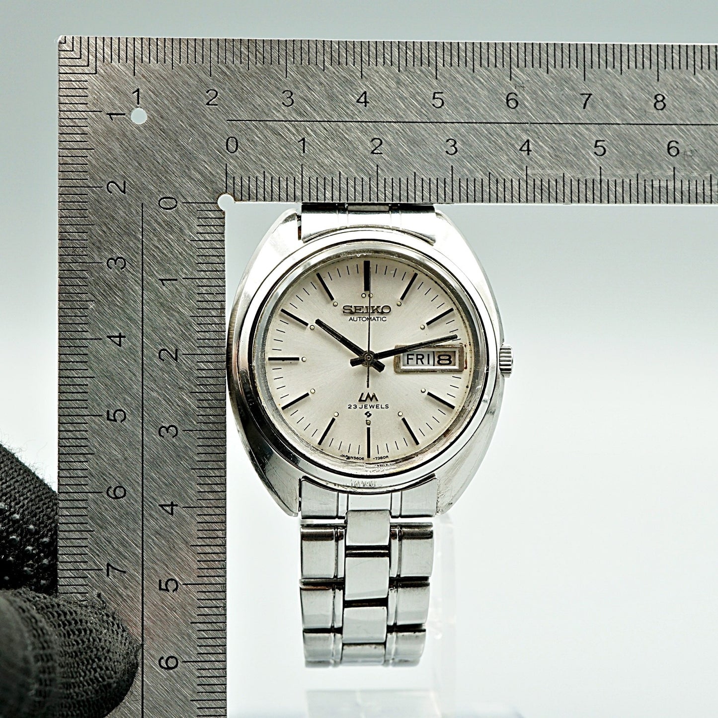 Exc+5 Vintage 1970s SEIKO Lord Matic 5606-7150 Auto White Round 36mm Mens Watch