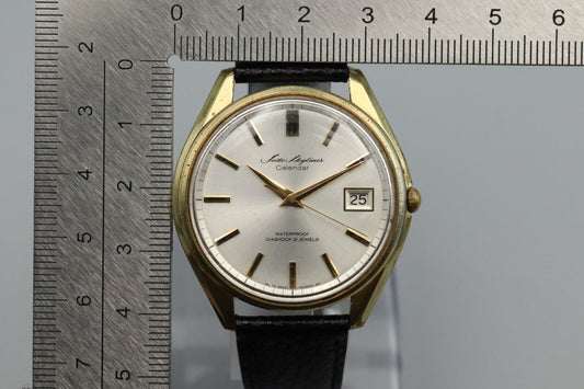 *Exc+4* Vintage SEIKO Skyliner 6222-8000 Hand Winding Gold Dial Date Mens Watch