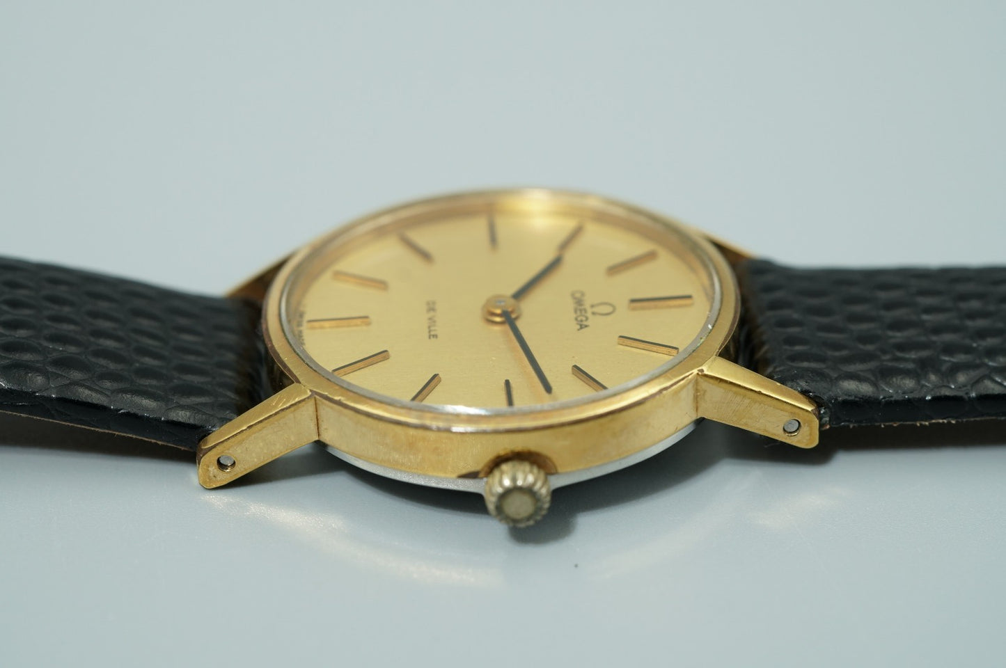 *NEAR MINT* Vintage OMEGA De Ville Cal.625 Hand Winding Gold Dial Women Watch