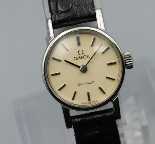 *NEAR MINT* Vintage OMEGA De Ville Cal.1100 Hand Winding Cream Dial Women Watch