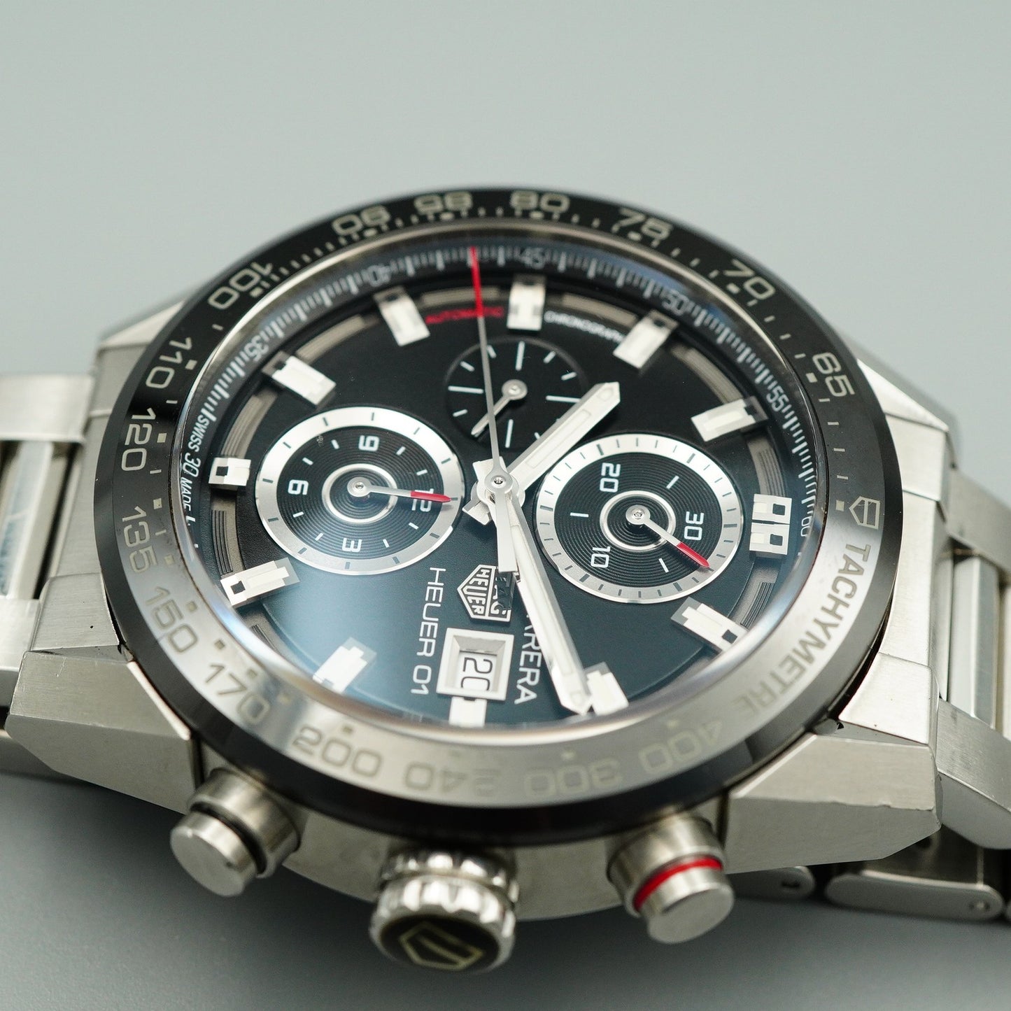 *N MINT Box & Paper* TAG HEUER Carrera CAR201Z Automatic Black 44mm Mens Watch