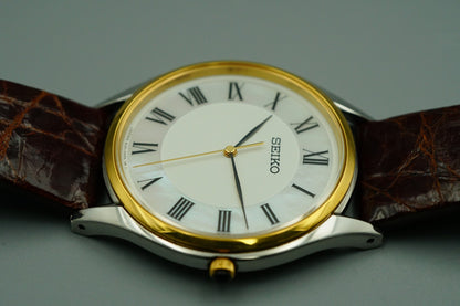 *NEAR MINT* SEIKO Dolce 8J41-0AJ0 Quartz White Dial Round 32mm Mens Watch
