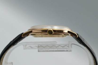*Exc+5* Vintage SEIKO Crown J15003 Hand Winding Gold Dial 21J Round Mens Watch