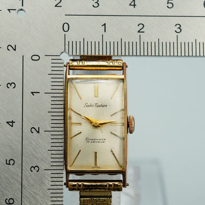 Exc+5 Vintage 1971 SEIKO DIASHOCK 5601 Hand Wind Gold 17 mm Women Watch