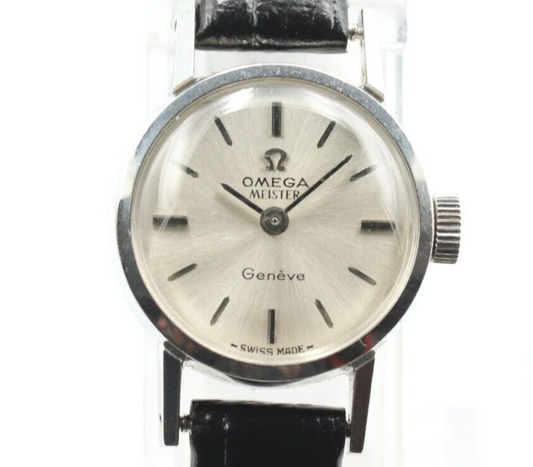 *N MINT* Vintage OMEGA Geneve Cal.484 Hand Winding Silver Dial Round Women Watch