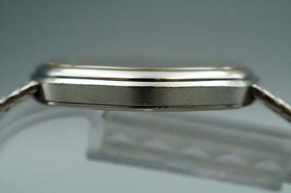 N MINT Vintage SEIKO CREDOR 5931-5230 Quartz Silver Dial Hexagon 30mm Mens Watch