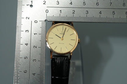 Exc+5 Vintage 1973 OMEGA De Ville Cal.625 Hand Wind Gold Round 24mm Women Watch