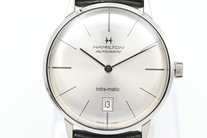 *MINT* HAMILTON intra-matic H38455751 Automatic Silver Dial Round Mens Watch